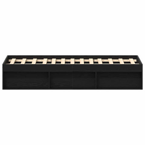 vidaXL Bed Frame without Mattress Black Oak 135x190 cm Engineered Wood