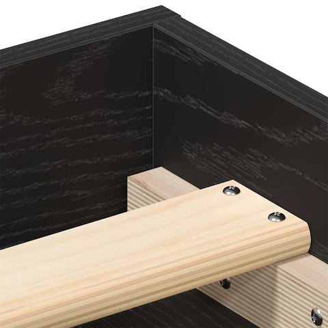 vidaXL Bed Frame without Mattress Black Oak 135x190 cm Engineered Wood