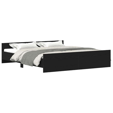 vidaXL Bed Frame without Mattress Black Oak 180x200 cm Engineered Wood