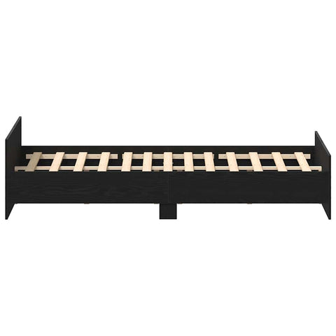 vidaXL Bed Frame without Mattress Black Oak 180x200 cm Engineered Wood