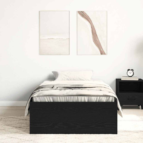 vidaXL Bed Frame without Mattress Black Oak 90x200 cm Engineered Wood