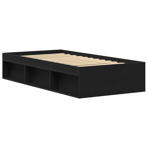 vidaXL Bed Frame without Mattress Black Oak 90x200 cm Engineered Wood