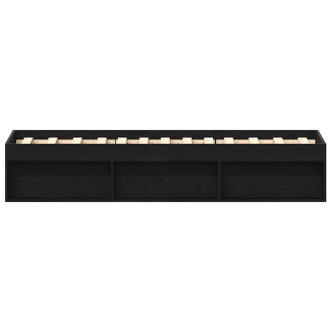 vidaXL Bed Frame without Mattress Black Oak 100x200 cm Engineered Wood