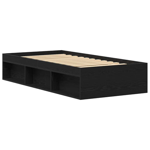vidaXL Bed Frame without Mattress Black Oak 100x200 cm Engineered Wood