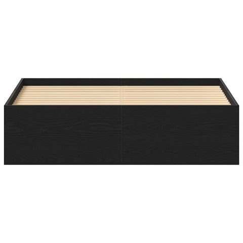 vidaXL Bed Frame without Mattress Black Oak 140x200 cm Engineered Wood