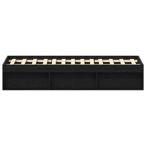 vidaXL Bed Frame without Mattress Black Oak 140x200 cm Engineered Wood