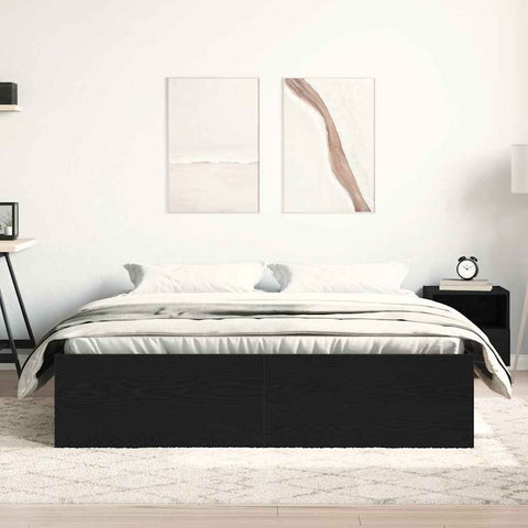 vidaXL Bed Frame without Mattress Black Oak 160x200 cm Engineered Wood