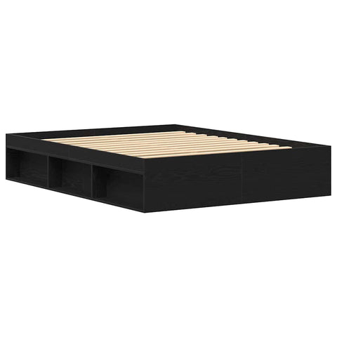 vidaXL Bed Frame without Mattress Black Oak 160x200 cm Engineered Wood