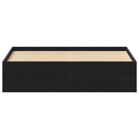 vidaXL Bed Frame without Mattress Black Oak 160x200 cm Engineered Wood