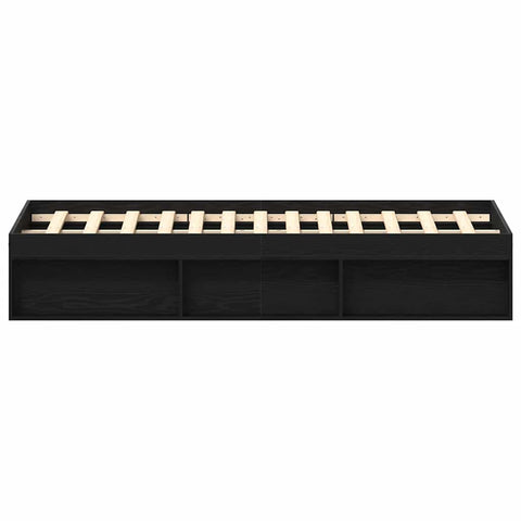vidaXL Bed Frame without Mattress Black Oak 160x200 cm Engineered Wood