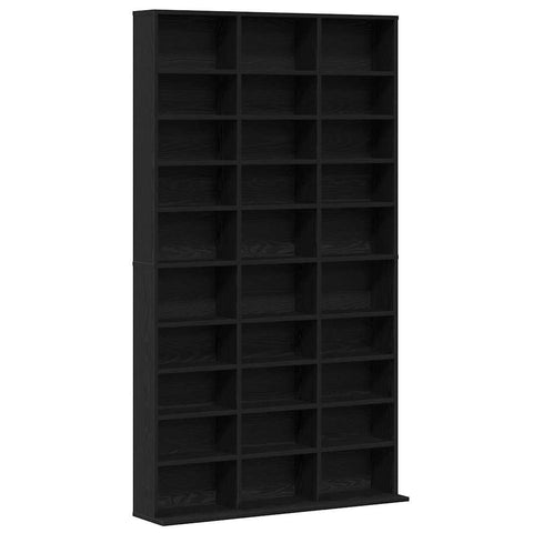 vidaXL CD Cabinet Black oak 101 x 23 x 177.5 cm Engineered Wood