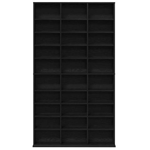 vidaXL CD Cabinet Black oak 101 x 23 x 177.5 cm Engineered Wood