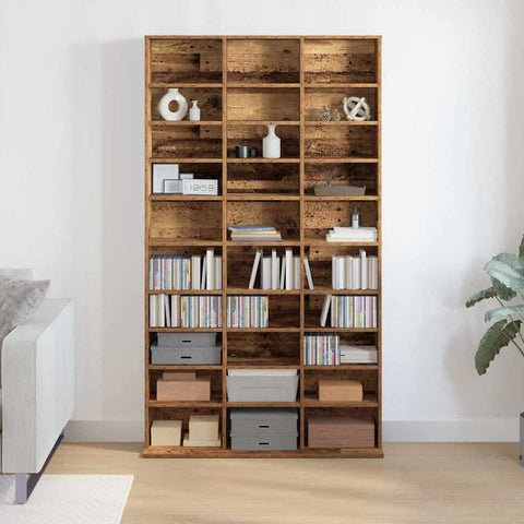 vidaXL CD Cabinet Old wood 101 x 23 x 177.5 cm Engineered Wood