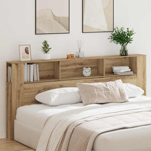 vidaXL Headboard Cabinet 220 x 18,5 x 104,5 cm Engineered wood