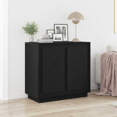 vidaXL Sideboard Black oak 80 x 34 x 75 cm Engineered wood