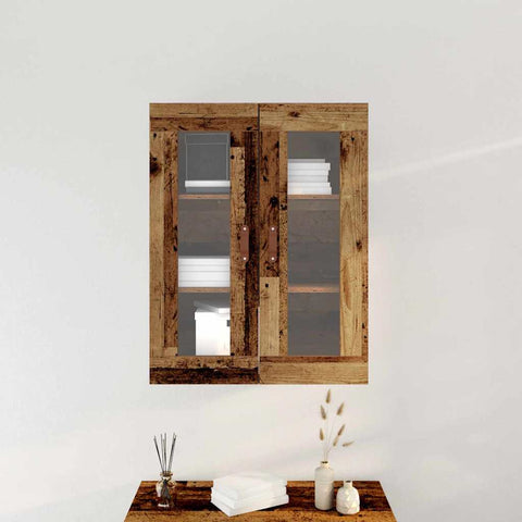 vidaXL Wall-mounted Cabinet Old wood 69.5 x 34 x 90 cm Engineered wood