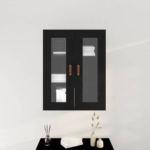 vidaXL Wall-mounted Cabinet Wall-mounted Black oak 69.5 x 34 x 90 cm