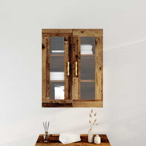 vidaXL Wall-mounted Cabinet Old wood 69.5 x 34 x 90 cm Engineered wood