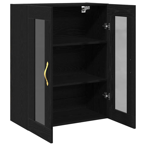 vidaXL Wall-mounted Cabinet Wall-mounted Black oak 69.5 x 34 x 90 cm