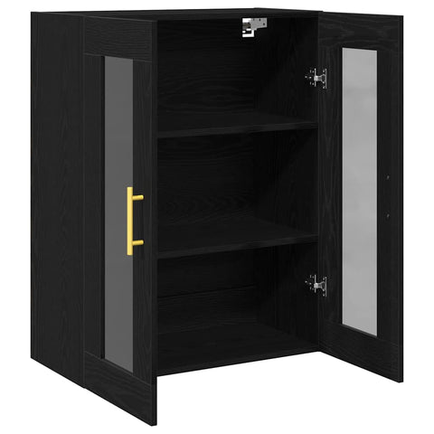 vidaXL Wall-mounted Cabinet Wall-mounted Black oak 69.5 x 34 x 90 cm