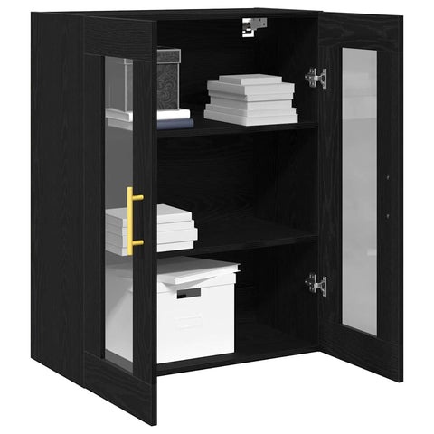 vidaXL Wall-mounted Cabinet Wall-mounted Black oak 69.5 x 34 x 90 cm