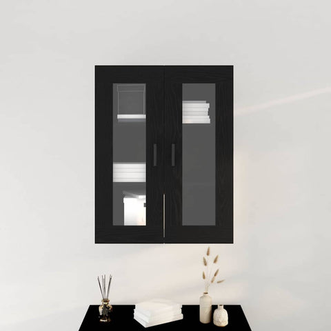 vidaXL Wall-mounted Cabinet Wall-mounted Black oak 69.5 x 34 x 90 cm