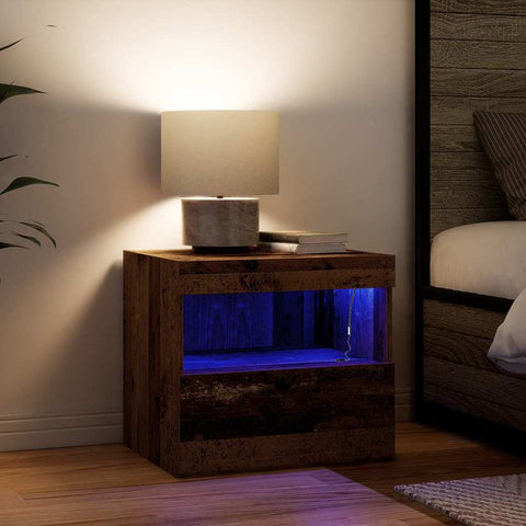 vidaXL Bedside Cabinet 2 pcs Old wood 50 x 40 x 45 cm Engineered wood