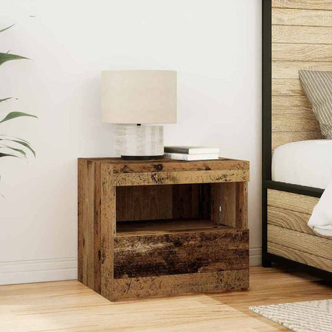 vidaXL Bedside Cabinet 2 pcs Old wood 50 x 40 x 45 cm Engineered wood