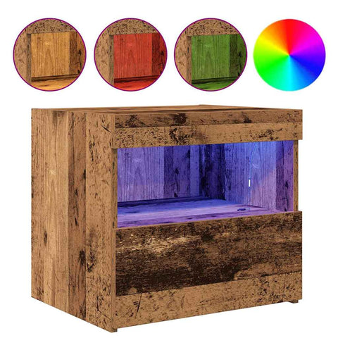 vidaXL Bedside Cabinet 2 pcs Old wood 50 x 40 x 45 cm Engineered wood