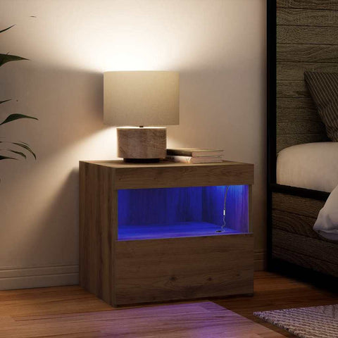 vidaXL Bedside Cabinet Artisan oak 50 x 40 x 45 cm Engineered wood