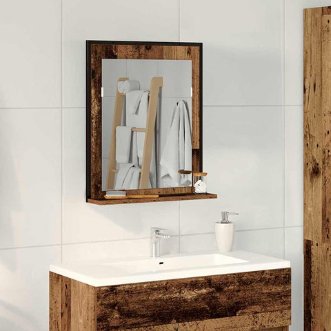 vidaXL Bathroom Mirror Old wood 50 x 12 x 60 cm Engineered Wood
