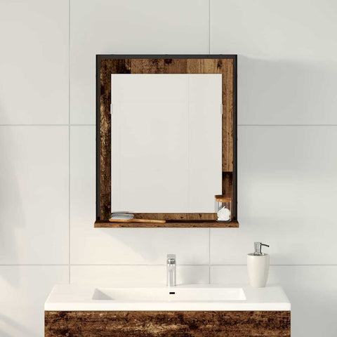 vidaXL Bathroom Mirror Old wood 50 x 12 x 60 cm Engineered Wood
