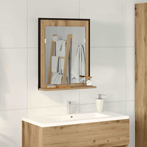 vidaXL Bathroom Mirror Artisan oak 50 x 12 x 60 cm Engineered Wood