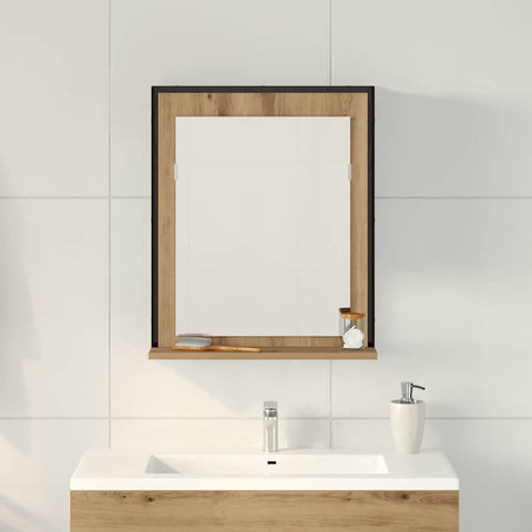 vidaXL Bathroom Mirror Artisan oak 50 x 12 x 60 cm Engineered Wood
