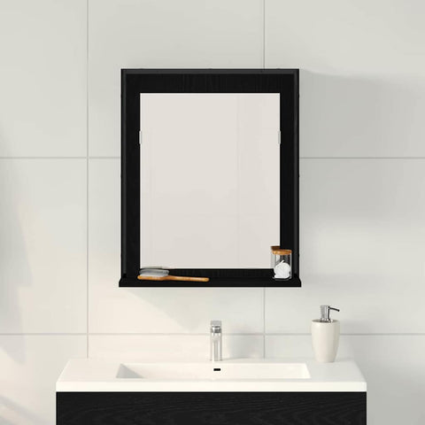vidaXL Bathroom Mirror Black oak 50 x 12 x 60 cm Engineered Wood
