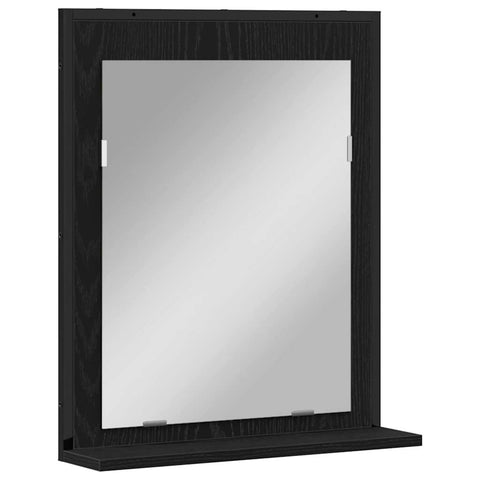 vidaXL Bathroom Mirror Black oak 50 x 12 x 60 cm Engineered Wood