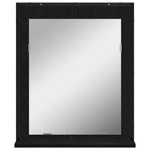 vidaXL Bathroom Mirror Black oak 50 x 12 x 60 cm Engineered Wood