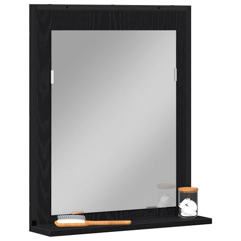 vidaXL Bathroom Mirror Black oak 50 x 12 x 60 cm Engineered Wood
