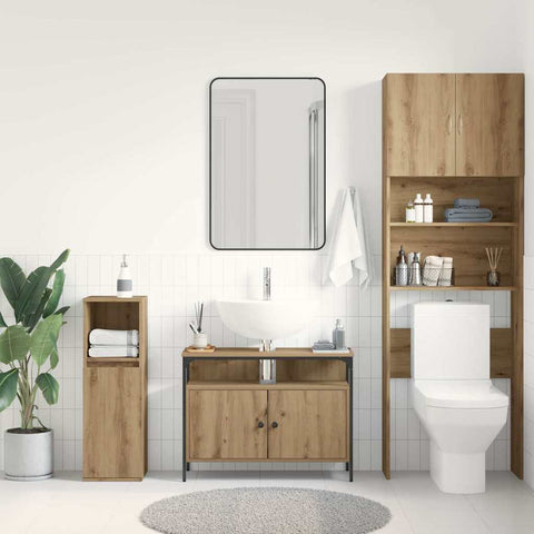 vidaXL Bathroom Sink Cabinet with Shelf Artisan oak 80 x 30 x 60 cm