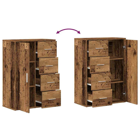 vidaXL Sideboard with Drawer Old wood 60 x 31 x 84 cm Engineered wood