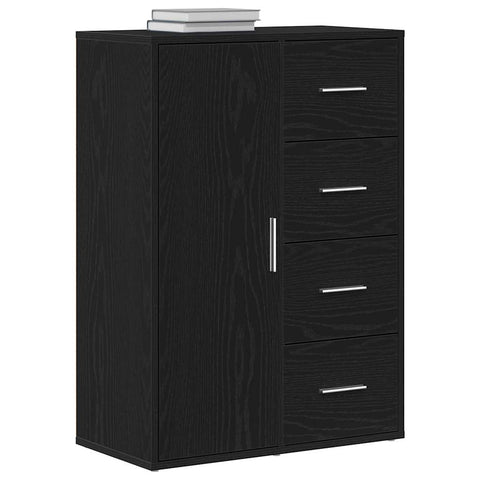 vidaXL Sideboard with Drawer Black oak 60 x 31 x 84 cm Engineered wood