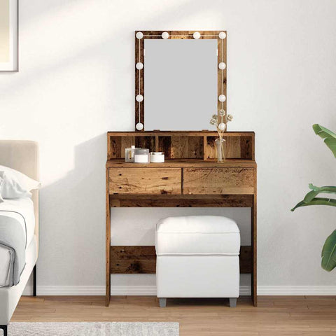 vidaXL Dressing Table Old Wood 80 x 41 x 144.5 cm Engineered wood