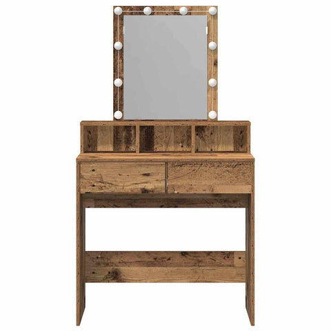 vidaXL Dressing Table Old Wood 80 x 41 x 144.5 cm Engineered wood