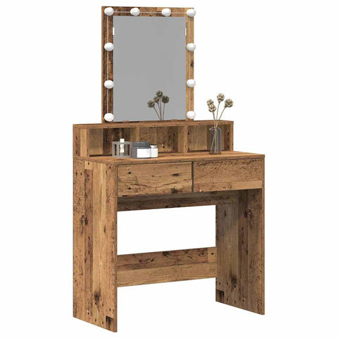 vidaXL Dressing Table Old Wood 80 x 41 x 144.5 cm Engineered wood