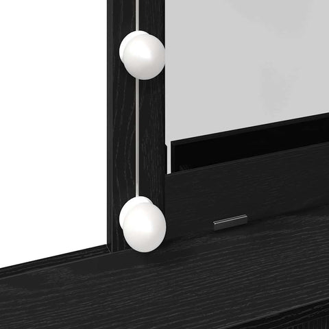 vidaXL Dressing Table Black oak 80 x 41 x 144.5 cm Engineered wood