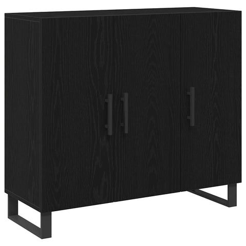 vidaXL Sideboard Black oak 90 x 34 x 80 cm Engineered wood