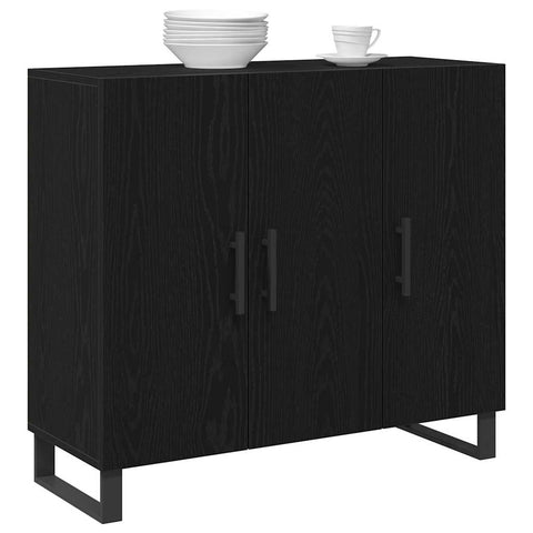 vidaXL Sideboard Black oak 90 x 34 x 80 cm Engineered wood