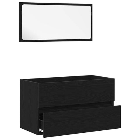 vidaXL Bathroom Furniture Set 2 pcs Black Oak 80 x 38.5 x 45 cm