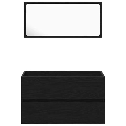 vidaXL Bathroom Furniture Set 2 pcs Black Oak 80 x 38.5 x 45 cm