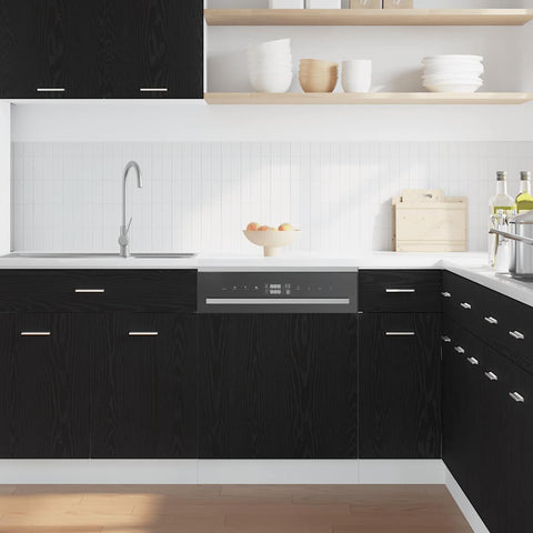 vidaXL Dishwasher Panel Lyon Black Oak 60x1.5x67 cm Engineered Wood